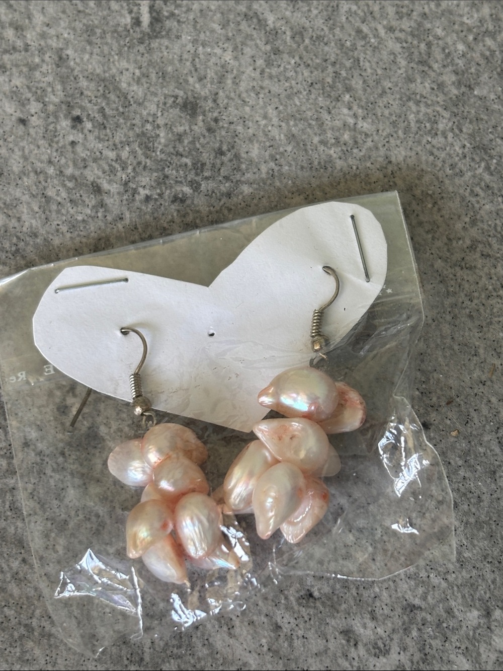 NEW Real Pink Baroque Pearls Cluster Drop Dangly Earrings